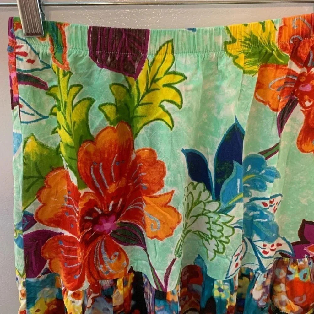 Jams World Floral Flounce Tiered Skirt S - Picture 7 of 7